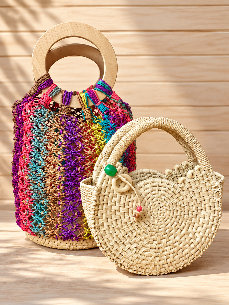 Bolsos artesanales de fibras naturales y paja toquilla | Apitara