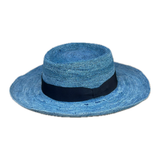 Sombrero gambler crochet celeste