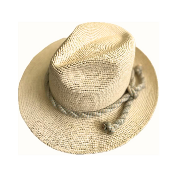 Sombrero crochet cordón
