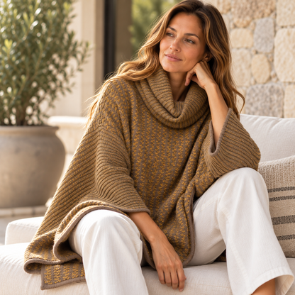 Poncho de baby alpaca para mujer Verona - Apitara