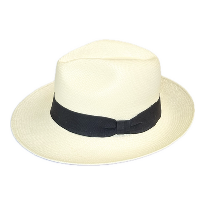 Sombrero Alba Panama Hat de paja toquilla natural con cinta negra